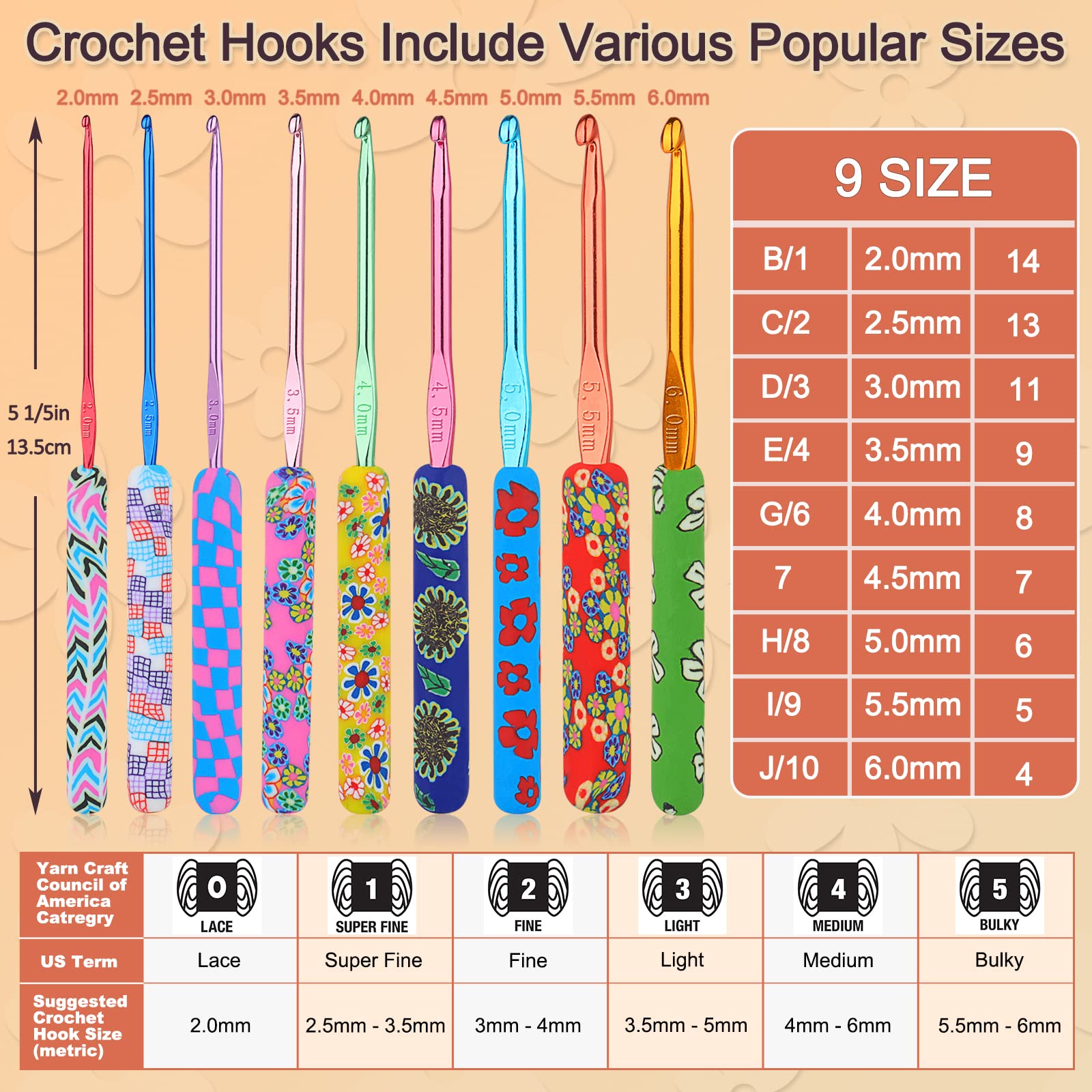 Knitting Needles and Hook for Crochet